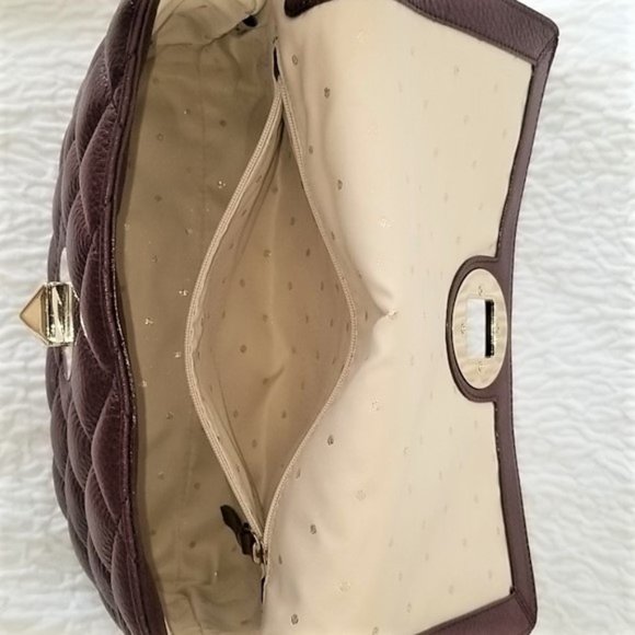 Kate Spade Gold Coast Eggplant Leather Handbag NWT
